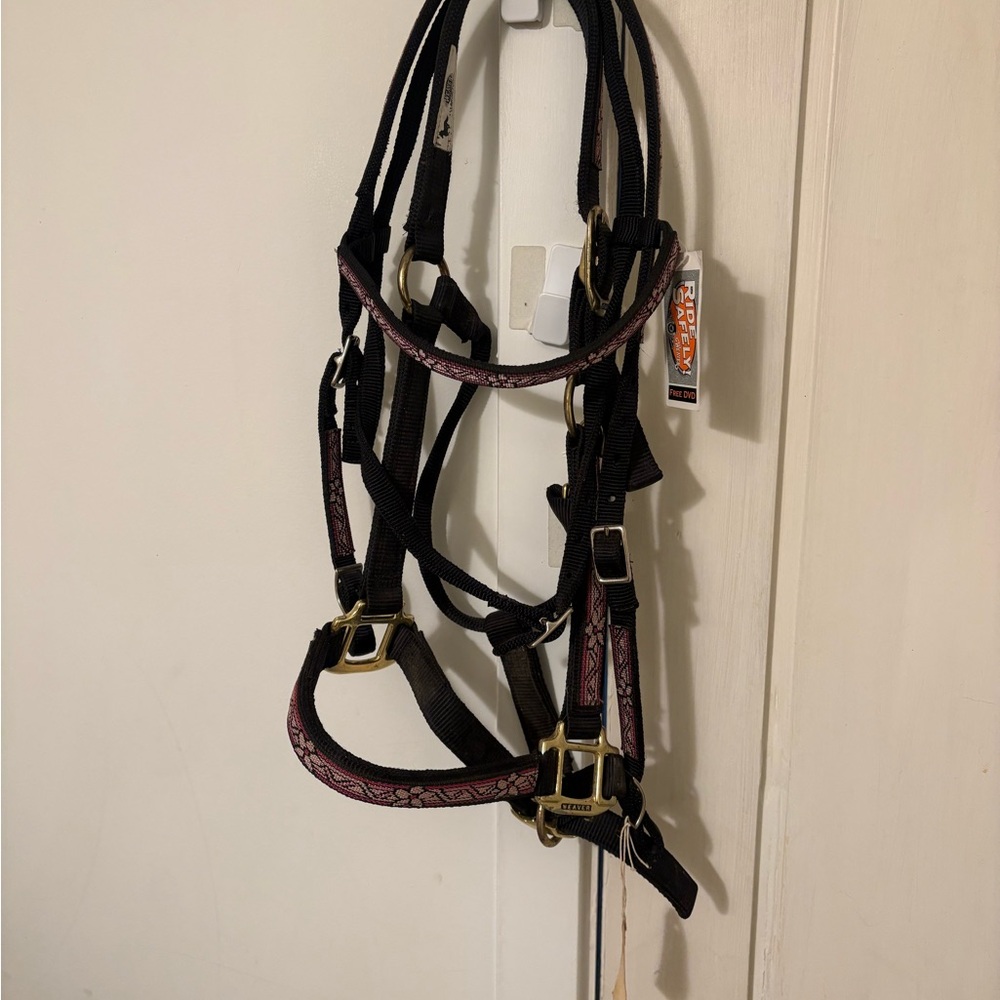 Nylon Halter/Bridle Combo by Weaver Leather, Pink Floral Accent